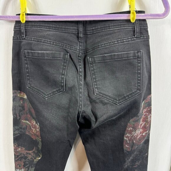 Philipp Plein Devil's Food Printed Stretch Cotton Jeggings sugar skull print - Picture 9 of 10